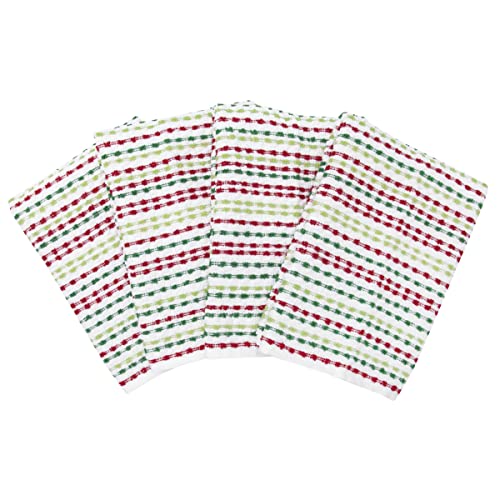 Ritz Pebble Bar Mop, Holiday Red-Green, 4 Towel Set