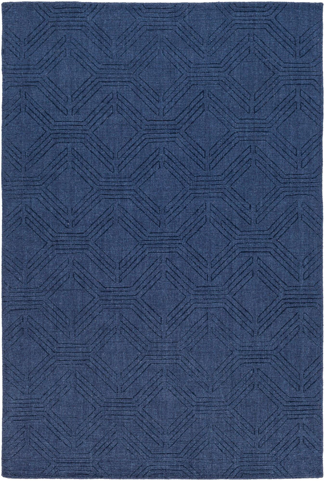 Mark&Day Wool Area Rugs, 5x7 Maureen Modern Navy Area Rug (5' x 7'6