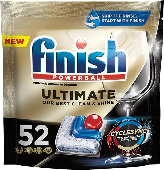 Finish Ultimate Dishwasher Detergent- 52 Count - With CycleSync Technology - Dishwashing Tablets - Dish Tabs
