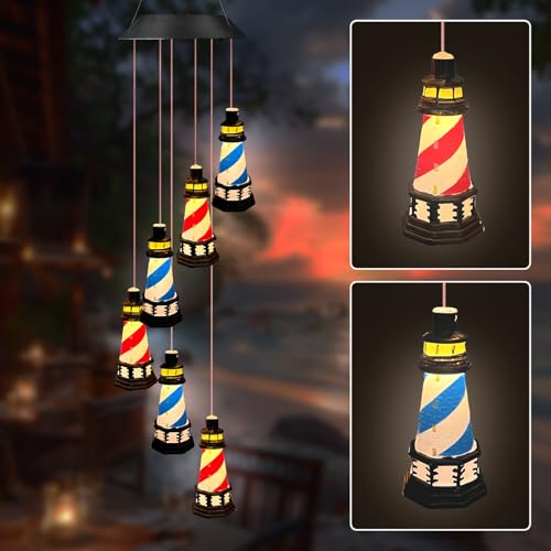 Solar Hanging Lights Outdoor,YY Gardenia,Windchimes Outdoors Lighthouse for Solar Lights Outdoor Garden