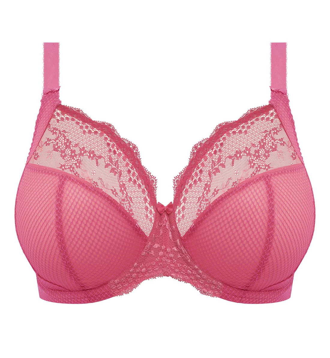 Elomi Charley Banded Stretch Lace Plunge Underwire Bra (4382),34HH,Honeysuckle