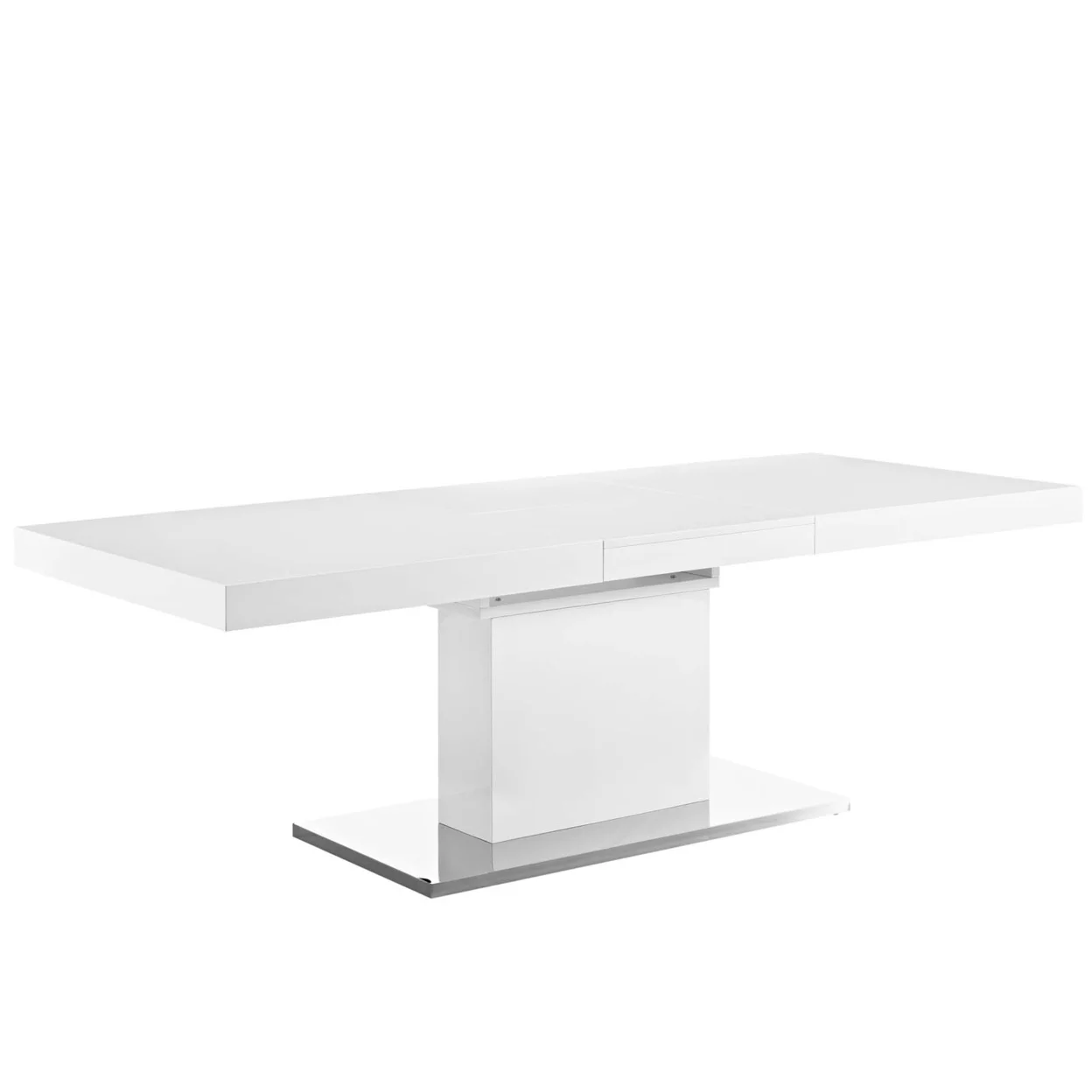 Vector Expandable Dining Table-EEI-2870-WHI-SLV