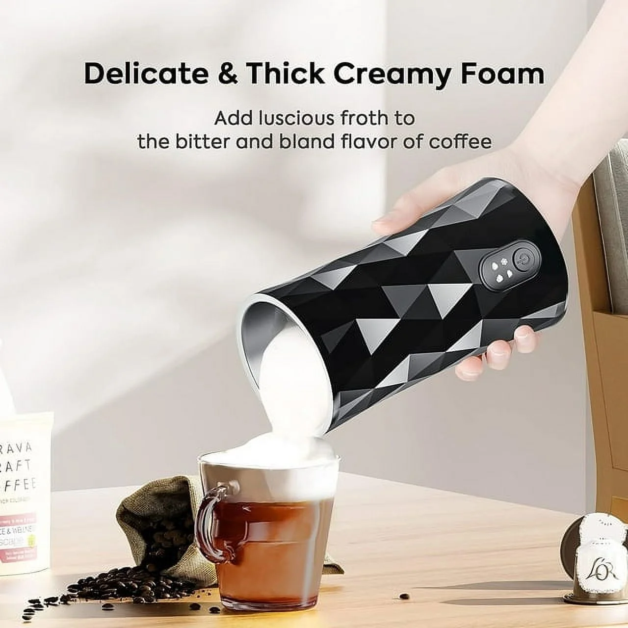 240ML 8.1 oz Electric Milk Frother, Milk Steamer, Automatic Stainless Steel Foam Maker with Hot &Cold Milk Functionality