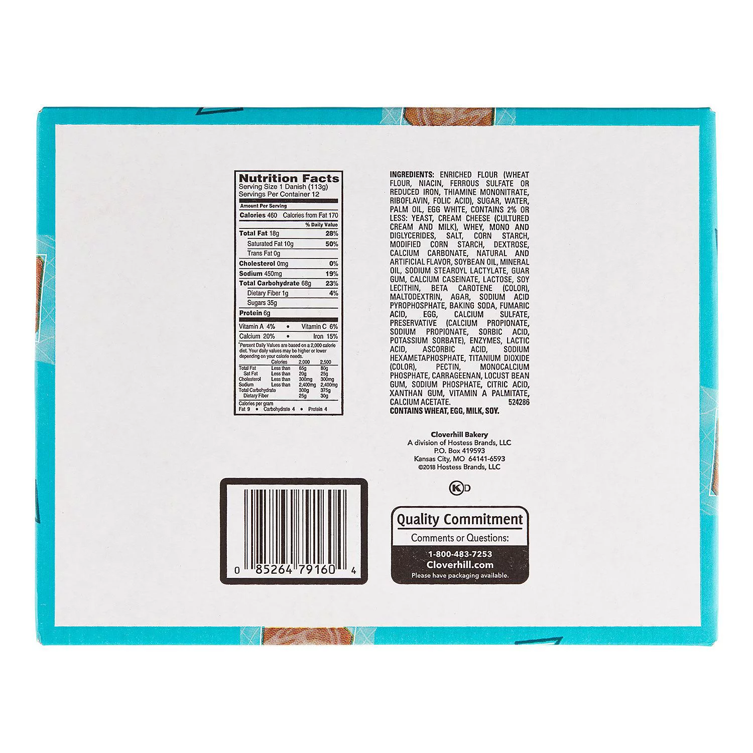 Cloverhill Bakery Cheese Danish, 4 Ounce, 12 per Box