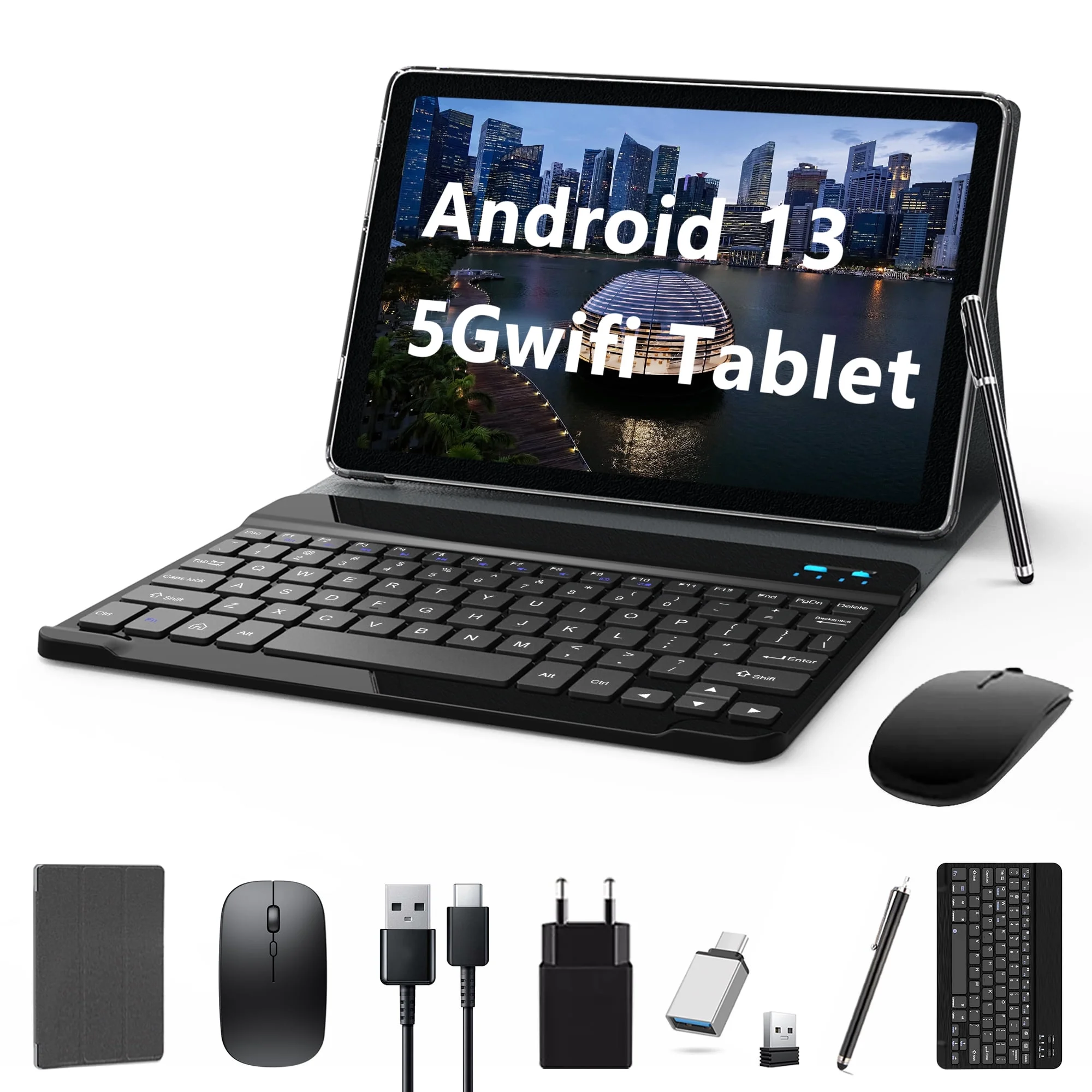 10in Android 13 Tablet（8+8)gb Ram 128gb Rom 1TB Computer Tablets Pc with Keybord Octa Core MTK8183 Gps 5G Wifi