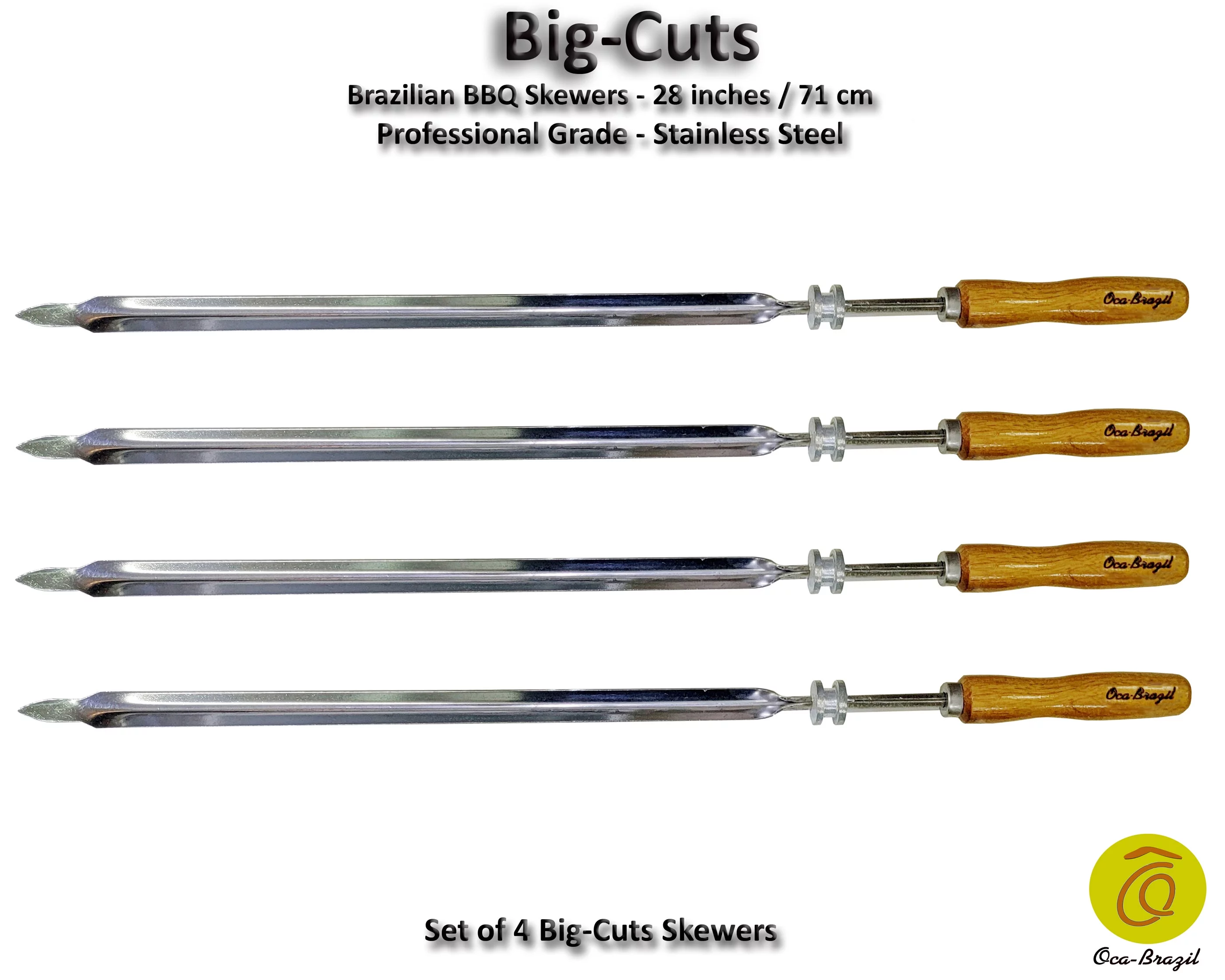Big Cuts - Set of 4 Brazilian Skewers for BBQ 28