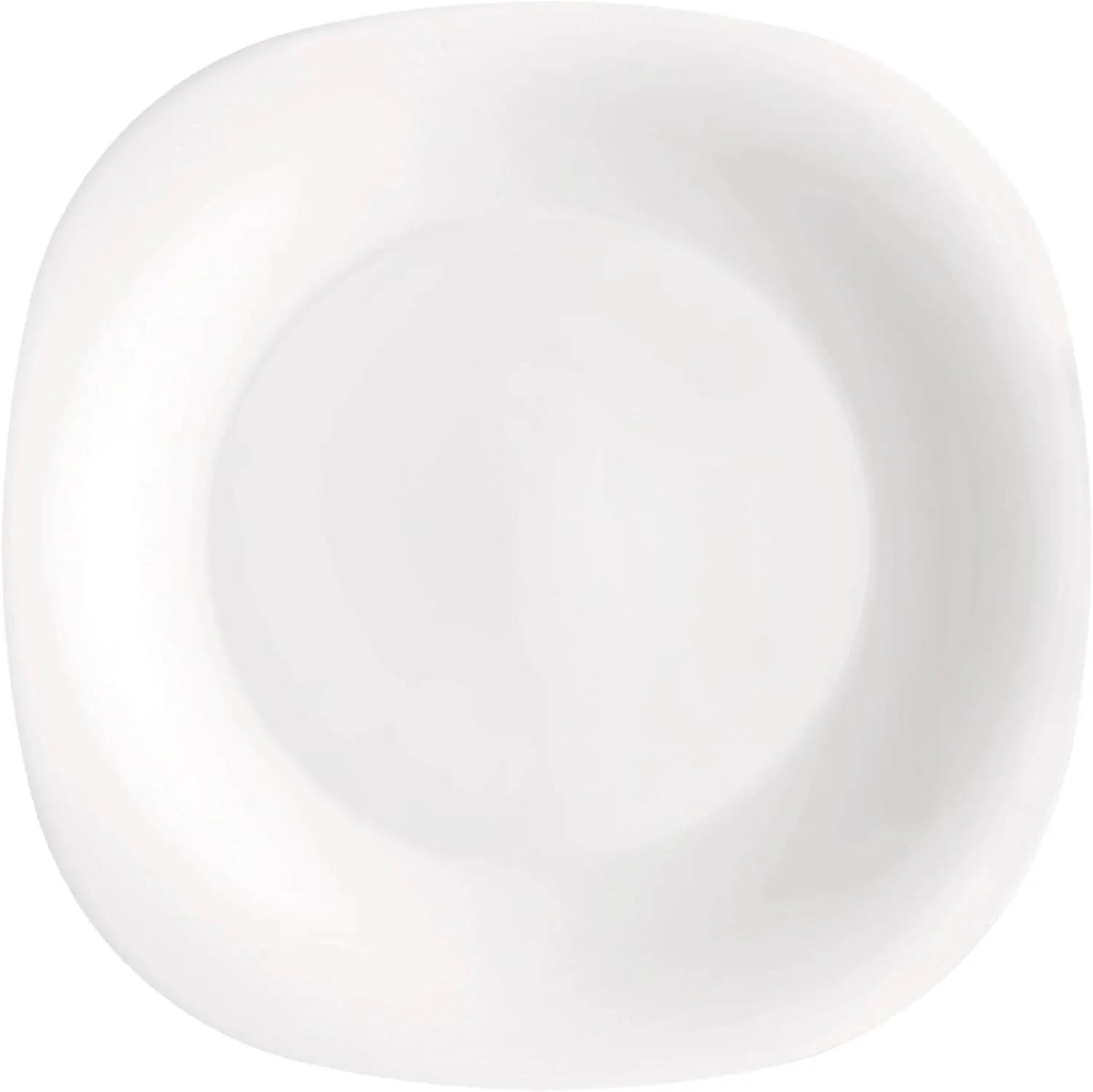 Parma Set Of 6 Appetizer, Salad And Dessert Plates, 7.75 Inch Tempered Opal Glass, Clean White, & Curved Design, Dishwasher Safe, Made In Spain.