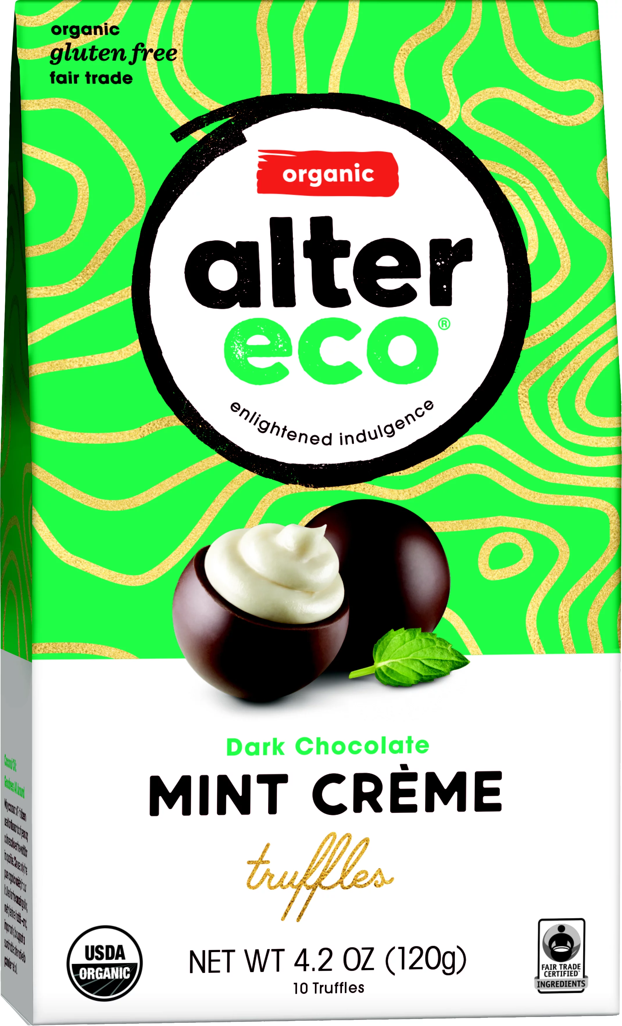 Alter Eco - Mint Creme Organic Chocolate Truffles 10 Ct. Pack Of 8