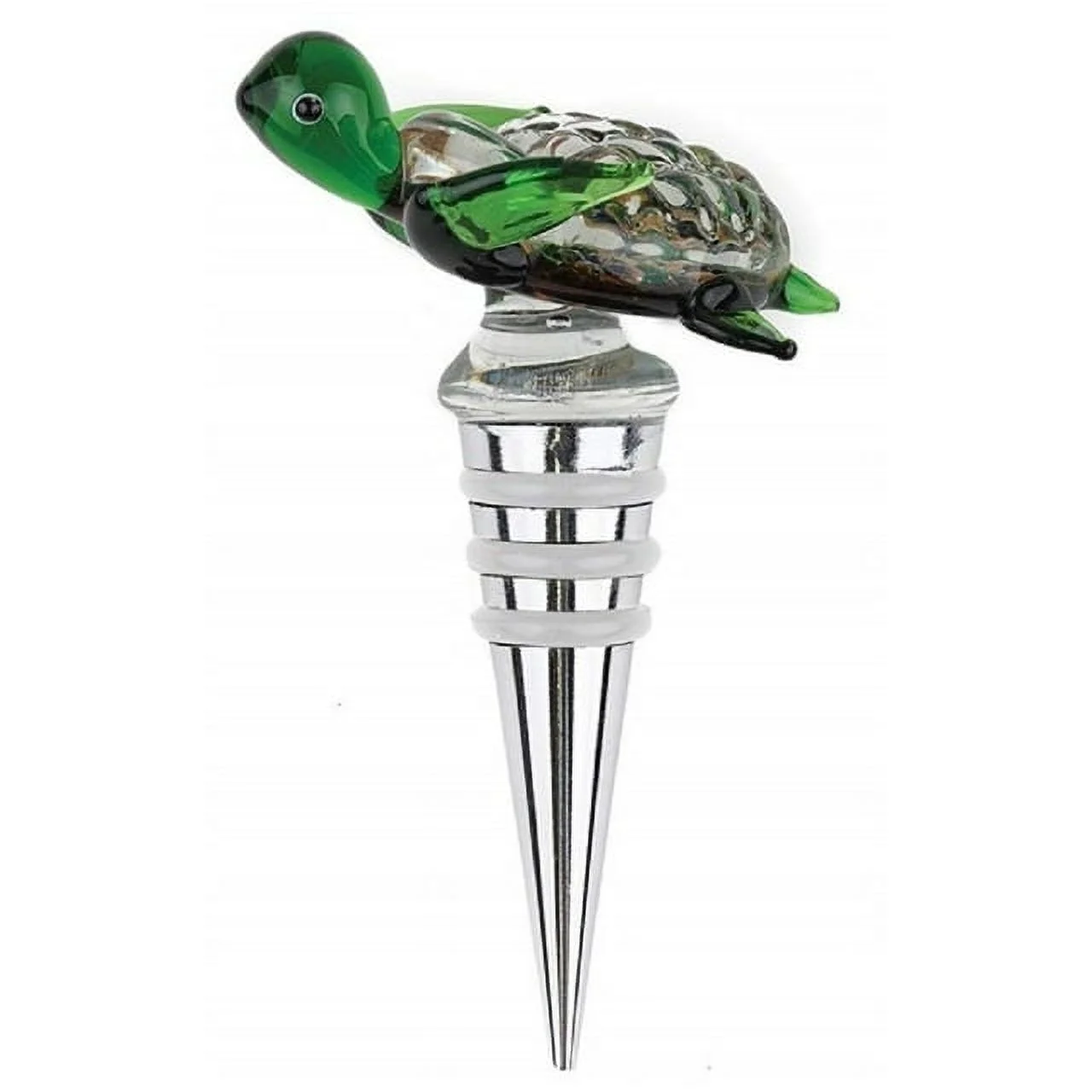 Glass Green Sea Turtle Wine Bottle Topper Or Stopper