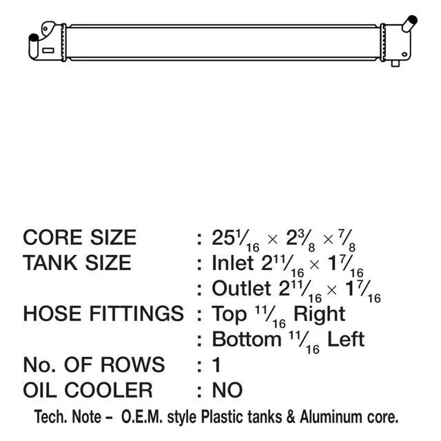 CSF 3678 1 Row Plastic Tank Aluminum Core Drive Motor Inverter Cooler