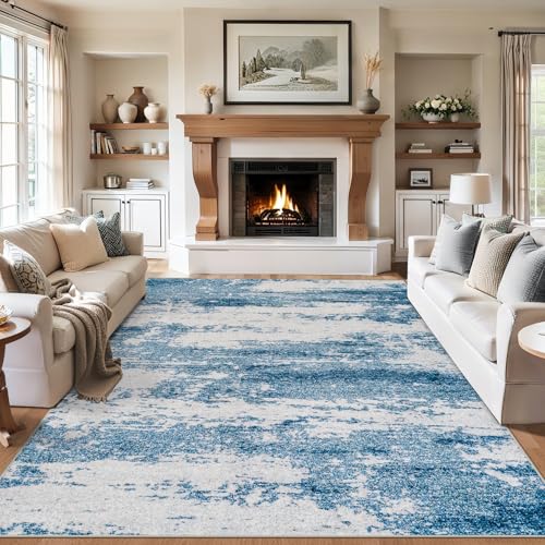 8x10 Area Rugs for Living Room - Washable Rug Modern Abstract Soft Large Neutral Non-Slip Carpet Indoor Floor Stain Resistant Thin Carpets for Bedroom Dining Room Farmhouse Nursery Home Office Grey