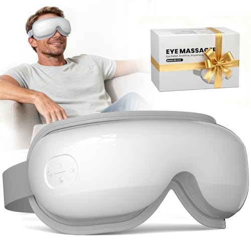 Eye Massager, Heated Eye Mask for Migraines/Strain/Dry Eyes Relief, Smart Sleep Mask with Heat & Bluetooth Music, Christmas Gift, Birthday Gifts for Mom Dad Women Men