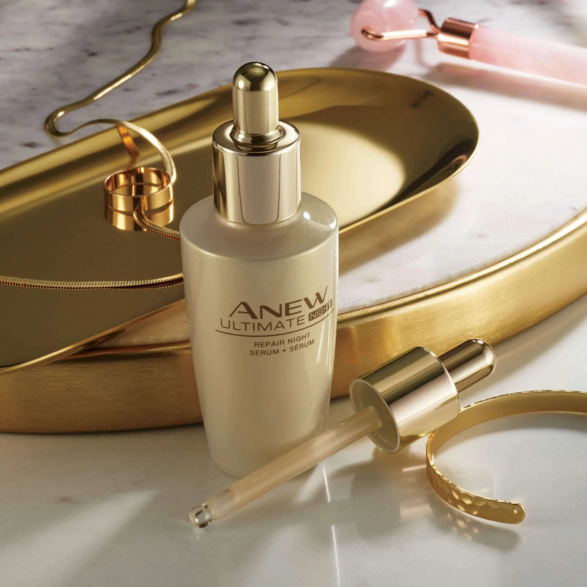 Avon Anew Ultimate Night Repair Serum | Anti-Aging Night Serum With Hyaluronic Acid, Niacinamide, And Peptides.