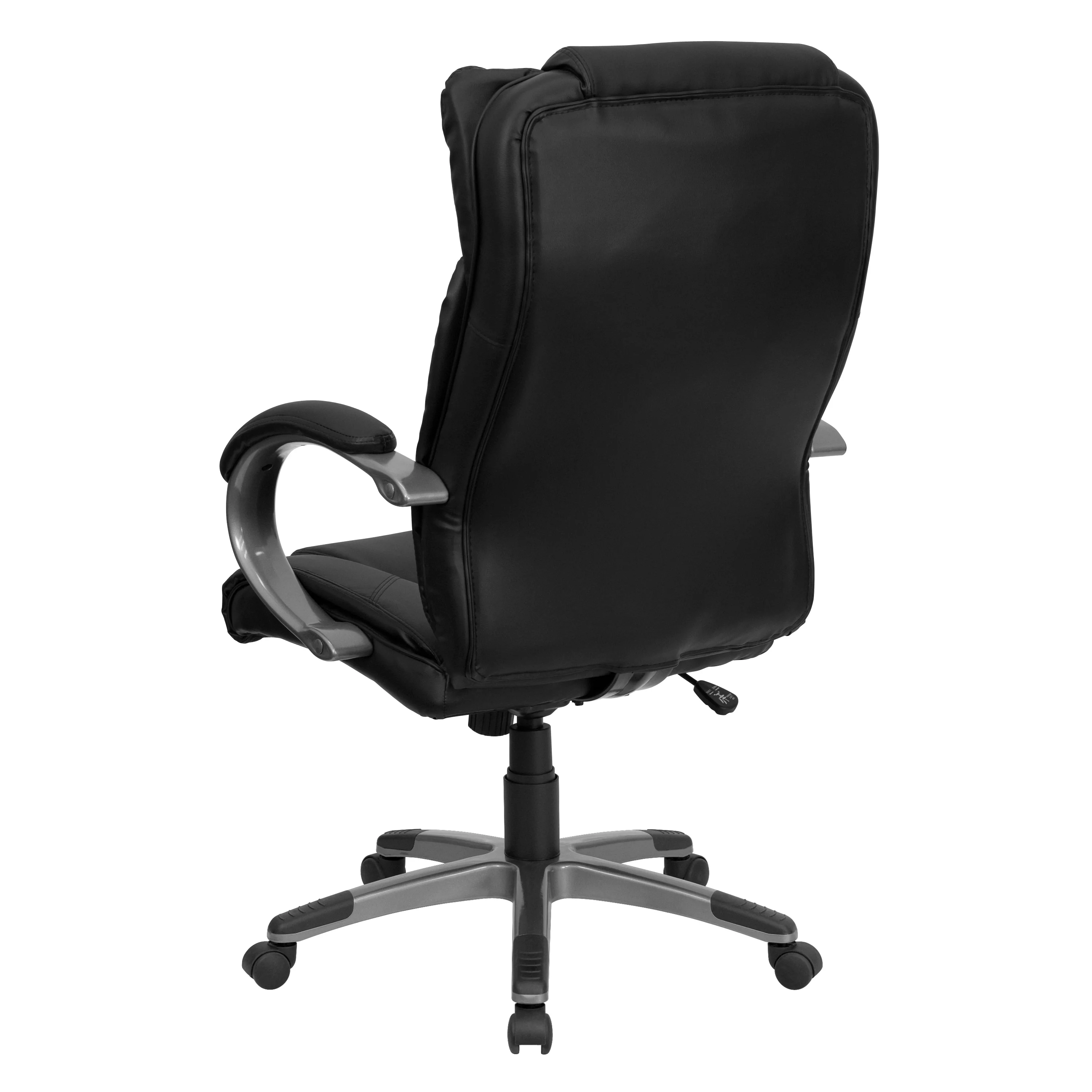A Line Furniture Grimo Black Leather Executive Adjustable Swivel Office Chair with Padded Loop Arms