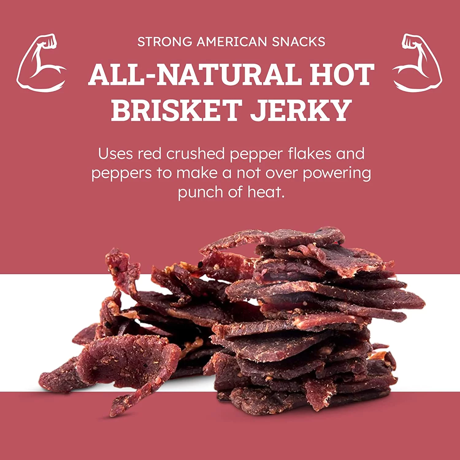 BULK Beef Jerky, Hot Flavor, 5 Pounds – Soft Meat Snack, Ready to Eat – 9g of Protein, Made with 100% Beef – Gluten Free, MSG Free, Nitrate Free