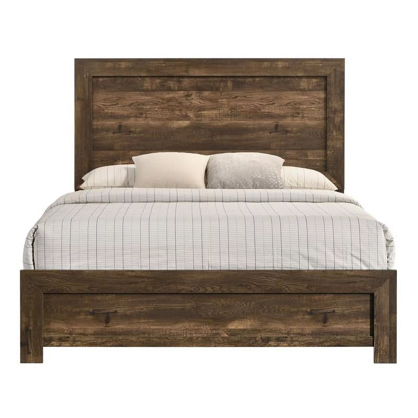 Furniture of America Kodo Rustic Wood Queen Panel Bed in Walnut