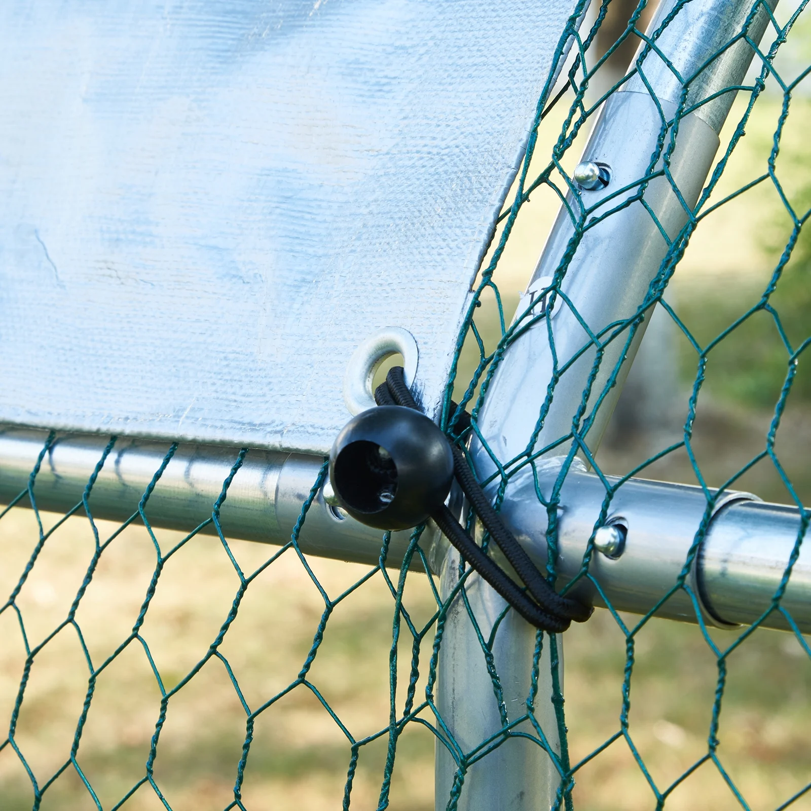 SKYSHALO Chicken Coop Large Metal Chicken Cage House Waterproof Run Large Metal Chicken Coop Outdoor Walk in Chicken Coop Cage Backyard Farm Use 19.7x9.8x6.6 ft Dome Roof