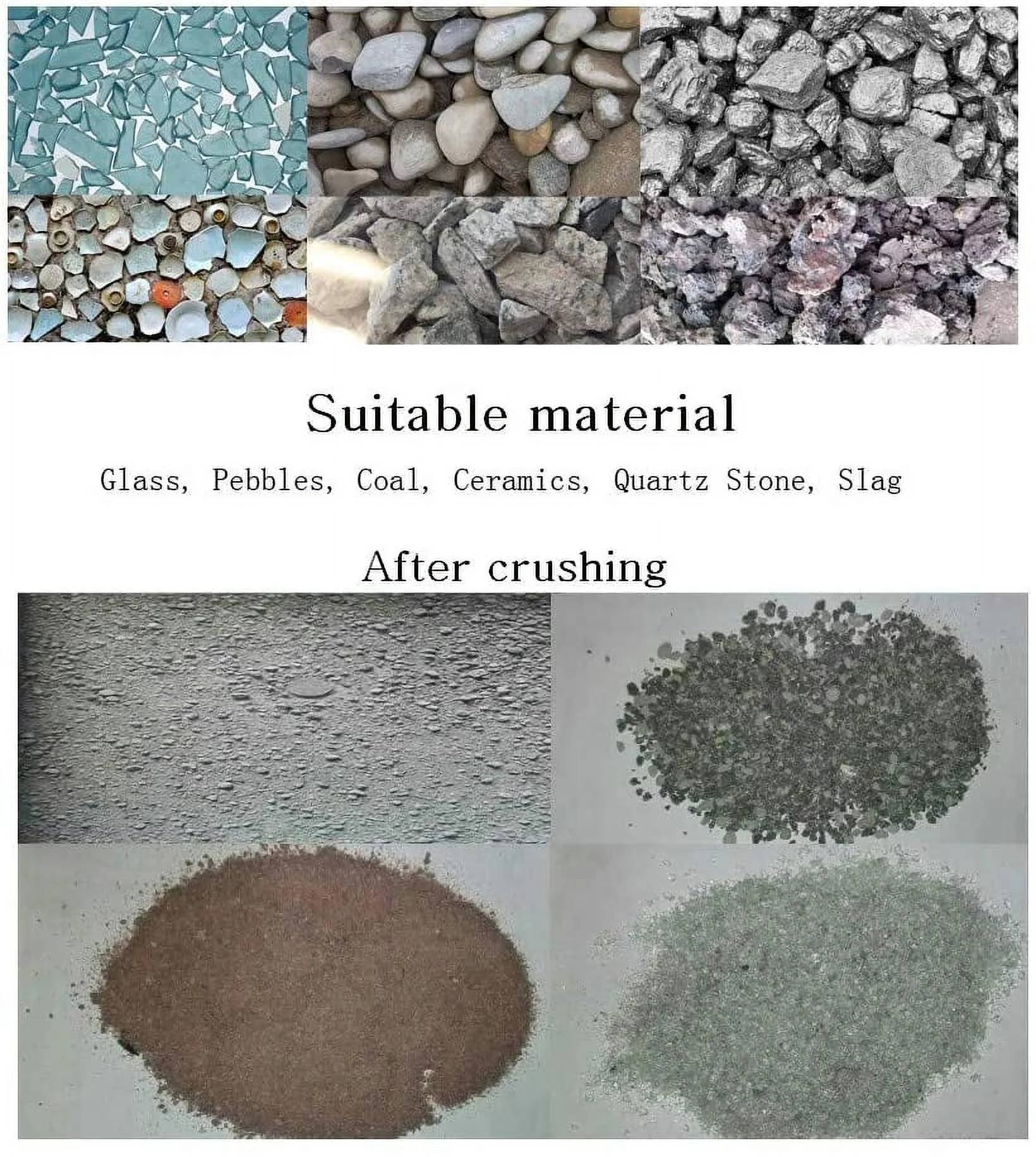 INTBUYING 200*70 Hammer Crusher Rock Crush Machine Coal Gangue Breaker Shatter Grinder for Crushing Glass Stone 220V