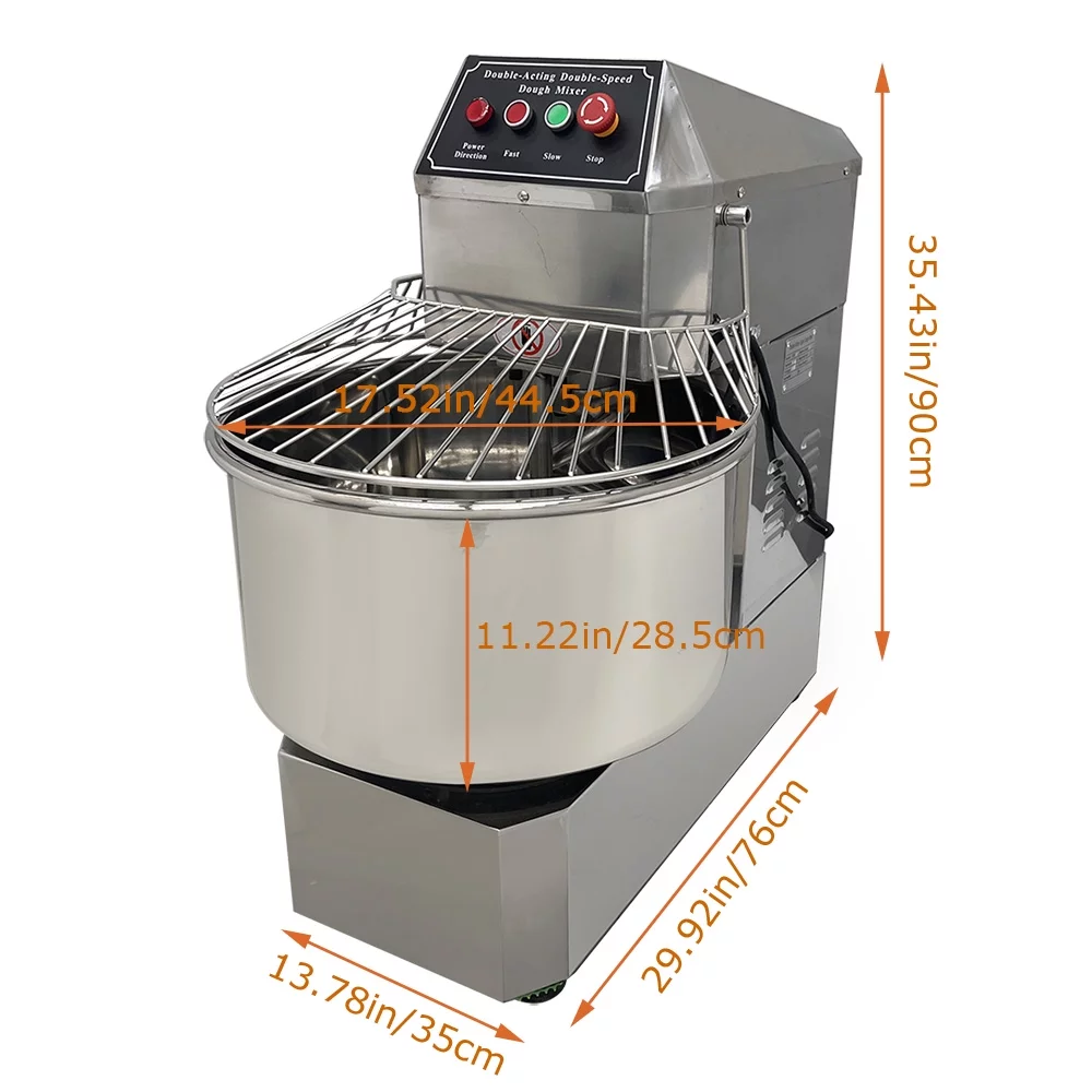 INTBUYING 40L Electric Dough Mixer Double Speed Double Action Stainless Steel