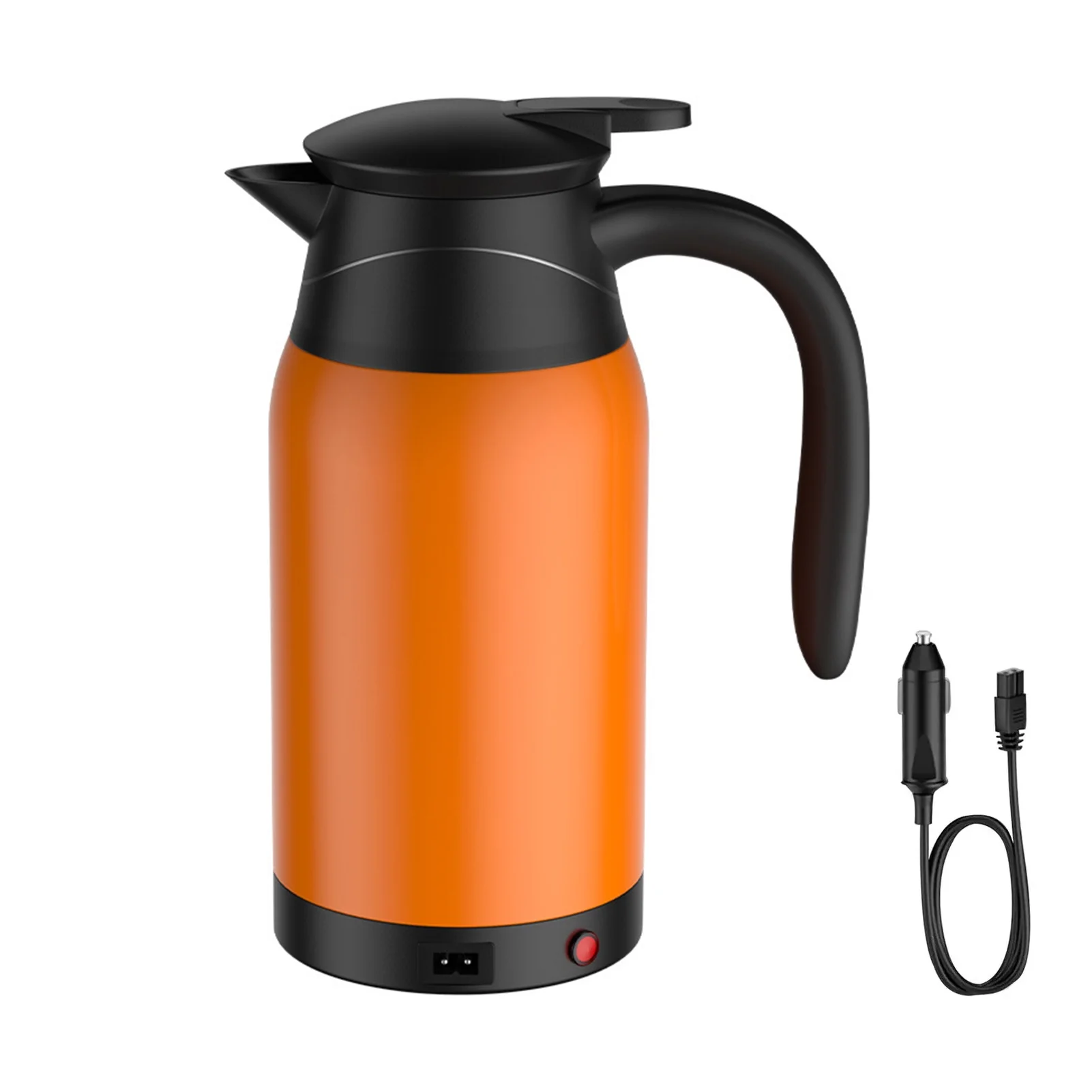 Walmeck Car Electric Kettle, Stainless Steel Water Warmer, Auto Shut-Off, 1000mL - Ideal for Water, Tea, Coffee, and Milk