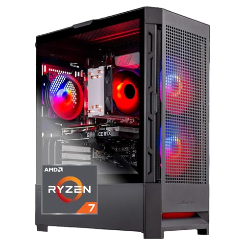 Skytech Blaze4 Mini Gaming PC Desktop, Ryzen 7 5700 3.7 GHz (4.6GHz Turbo Boost), NVIDIA RTX 4060 8GB GDDR6X, 1TB SSD, 16GB DDR4 RAM 3200, 650W Gold PSU, Wi-Fi, Win 11 Home