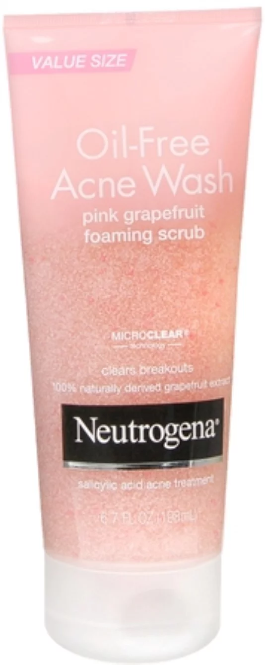 Neutrogena Oil-Free Acne Wash Pink Grapefruit Foaming Scrub 6.70 oz (Pack of 4)