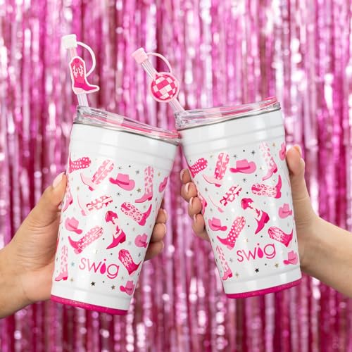 Swig Life 32oz Insulated Tumbler, Travel Coffee Tumbler with Lid, Cup Holder Friendly, Stainless Steel Travel Coffee Mug, Glitter Tumbler, Glitter Gifts (Confetti)