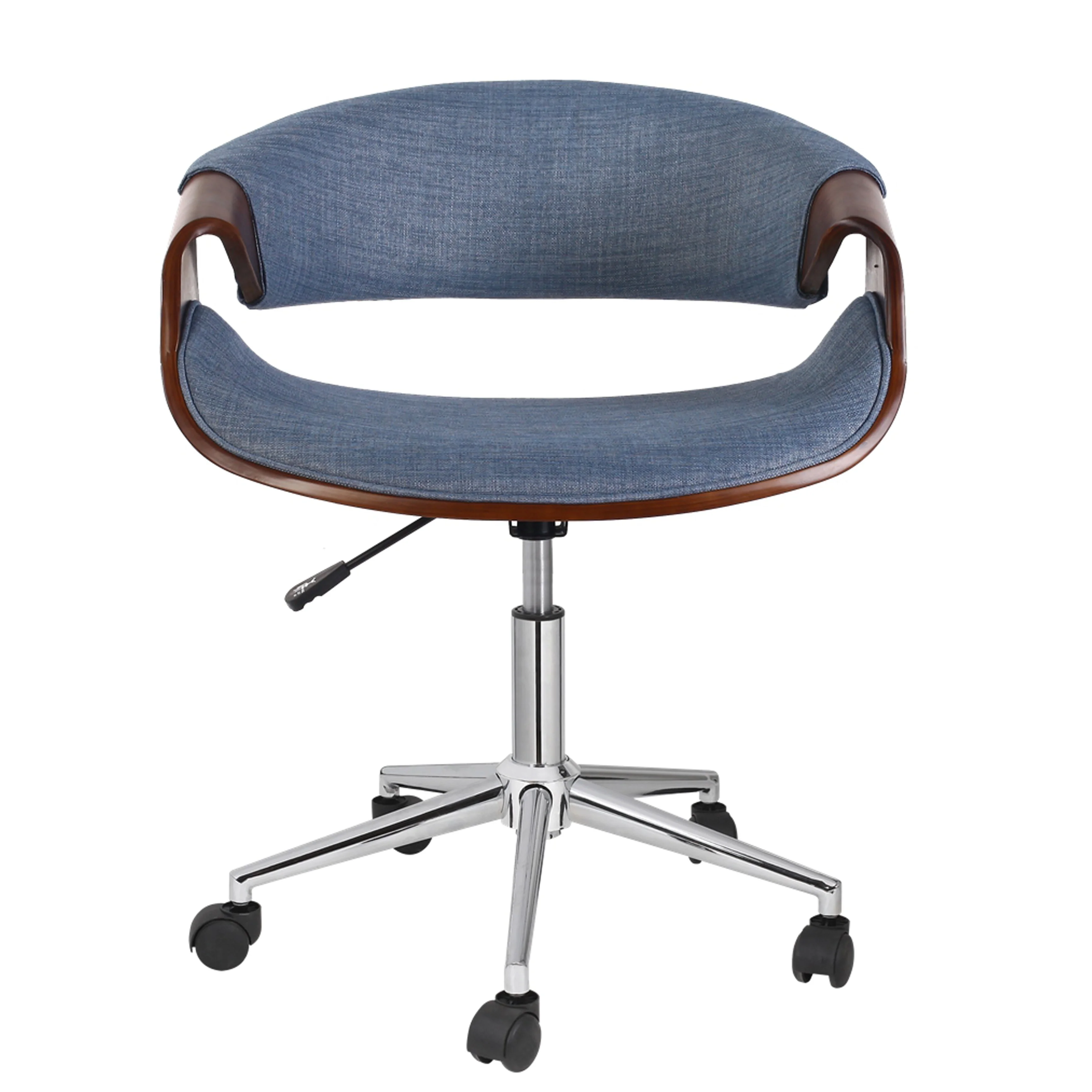 Porthos Home  Upholstered Adjustable Office Chair Blue