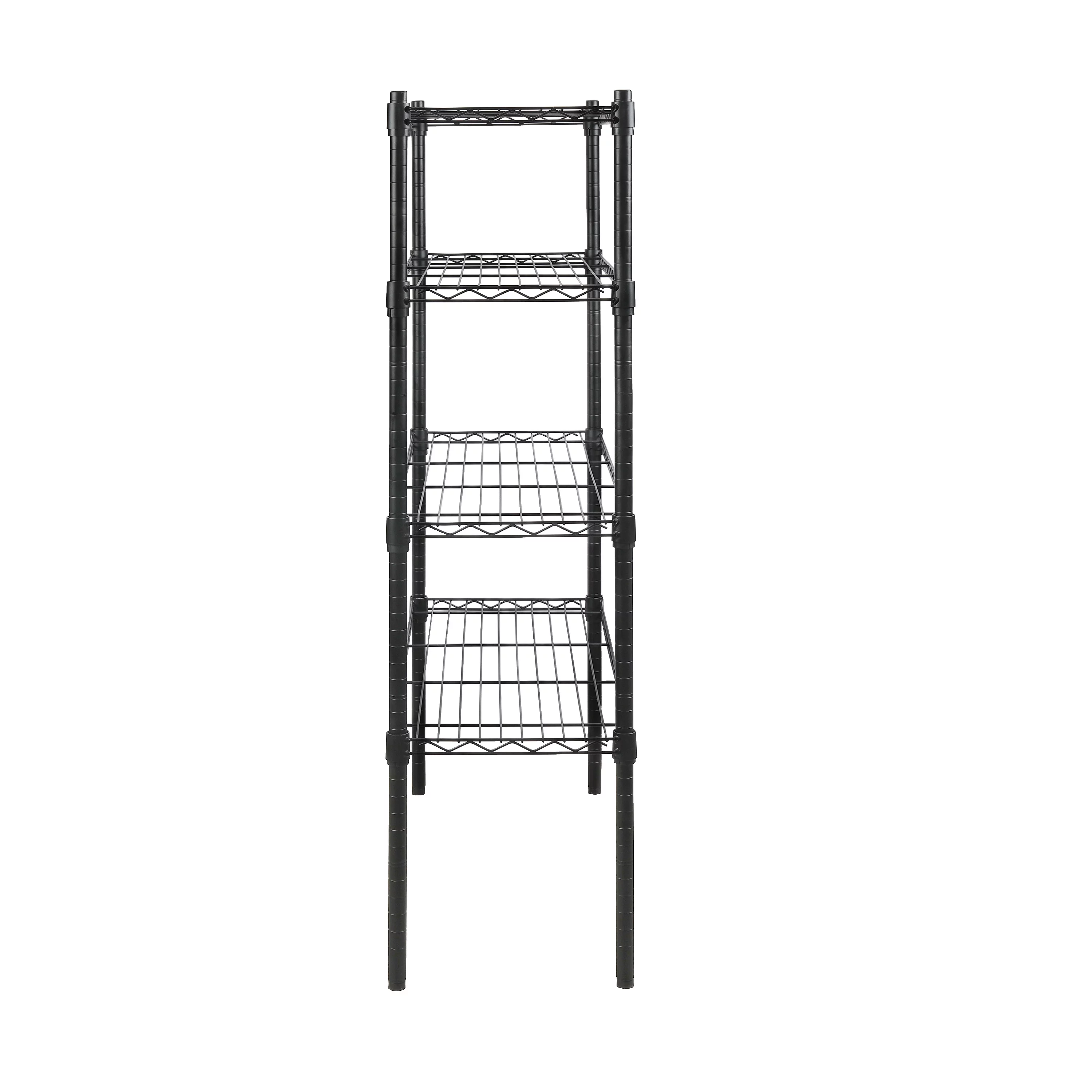 Hyper Tough 4 Tier Wire Shelf Unit, Black, 1400 lb. Capacity