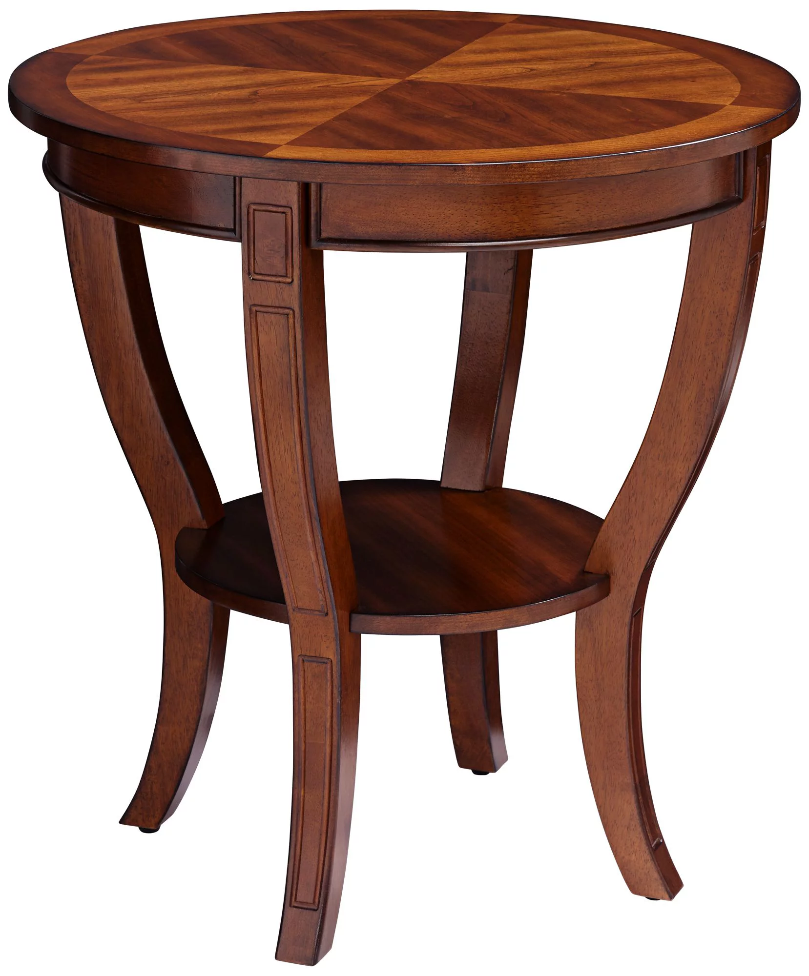 Elm Lane Patterson II Vintage Cherry Wood Round Accent Side End Table 26
