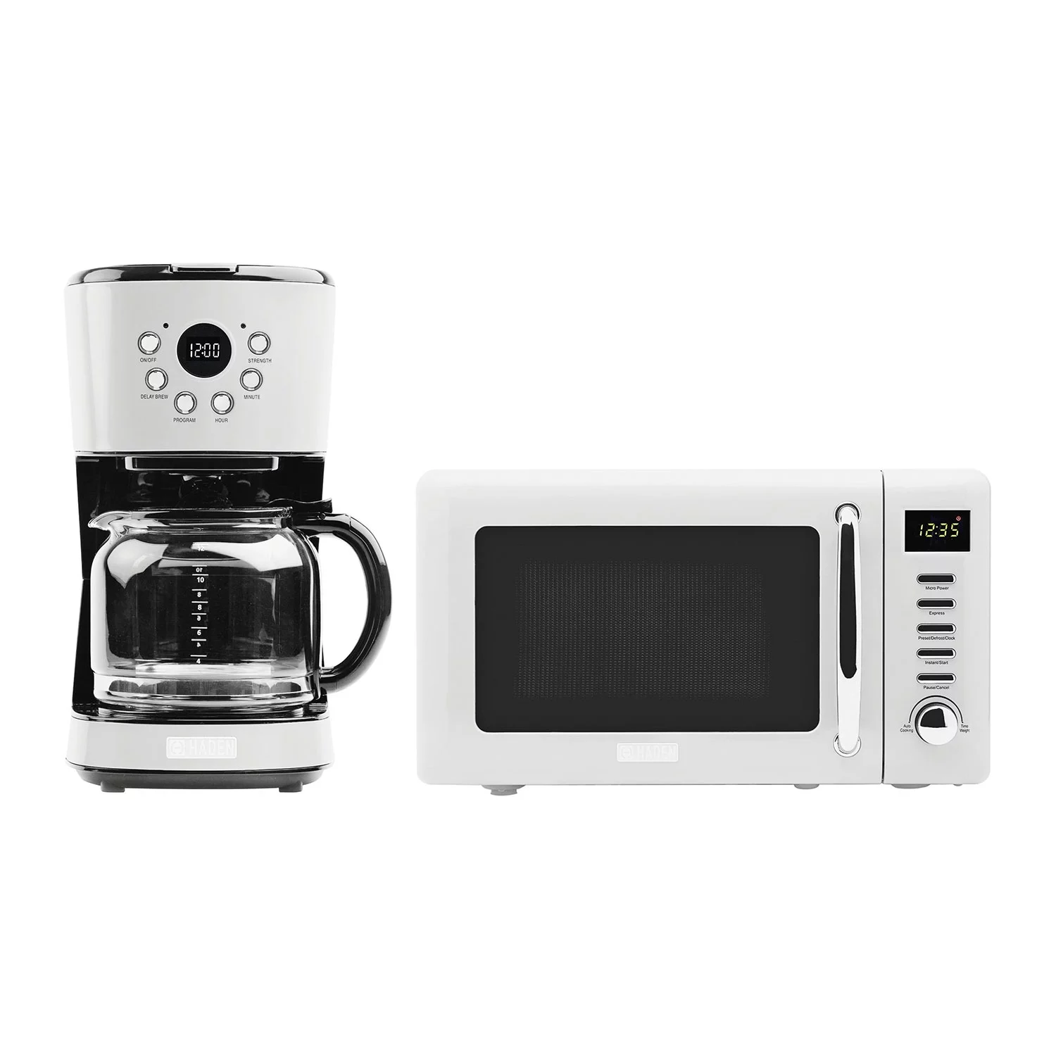 Haden Heritage 12 Cup Programmable Coffee Maker with Countertop Microwave, Blue