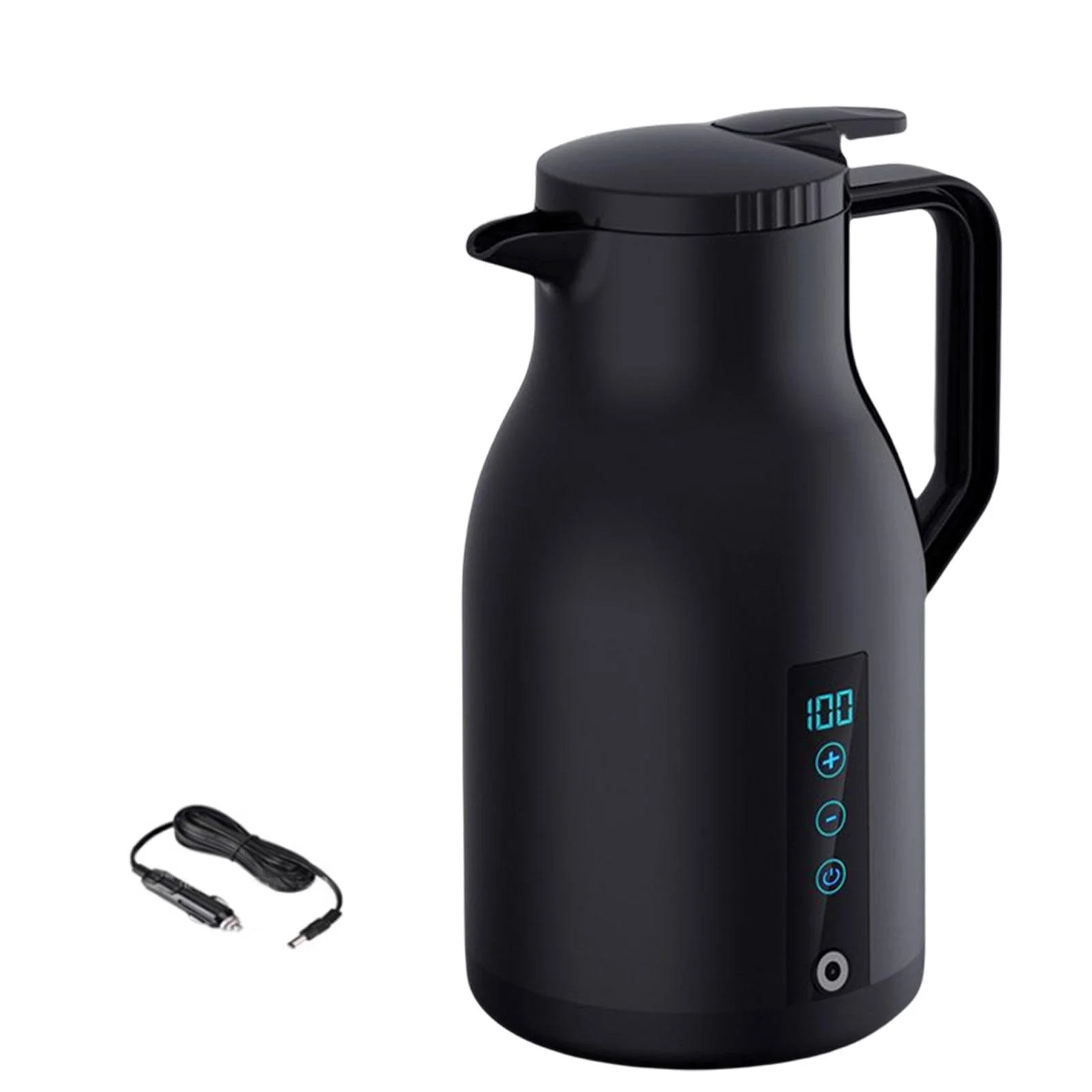 Universal Car Travel Kettle ,Electric Heating Mug with Cable ,Water Boiler 12V 24V Car Kettle Water Boiler, for Tea Water Camping Beverage Black
