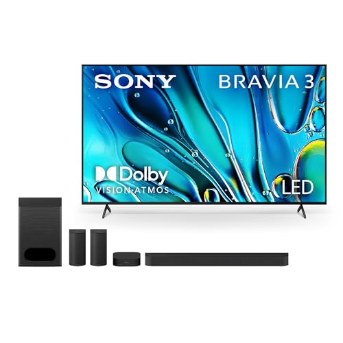 Sony 65-Inch Class 4K Ultra HD BRAVIA 3 LED Smart TV with Google TV Dolby Vision HDR, PS5 Exclusive Features, K-65S30