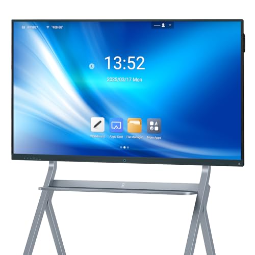 65 Inch Smart Board, 4K Touch Screen Digital White Board Built in Android 12.0 8+128G, All-in-One Smart Interactive Whiteboard for Classroom Home and Business (Board+Wall Mount)