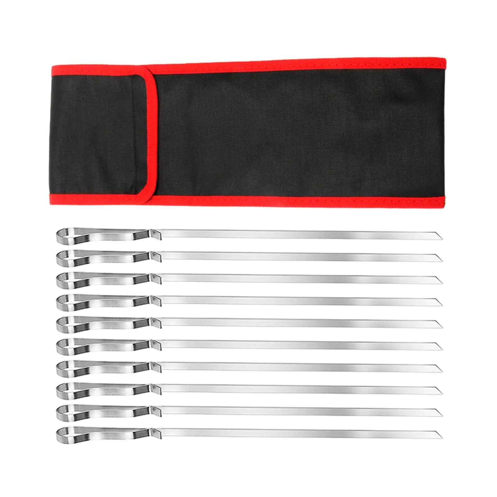 simhoa 10 Pieces Barbecue Skewer Fork Grill Forks with Cloth Bag Multipurpose Kebob Stick BBQ Skewers for Chicken Onions Steaks Meat