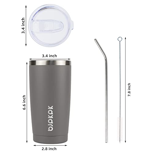 BJPKPK Insulated Tumbler 20 oz Stainless Steel Coffee Travel Thermal Cup With lids And Straws,Light Pink