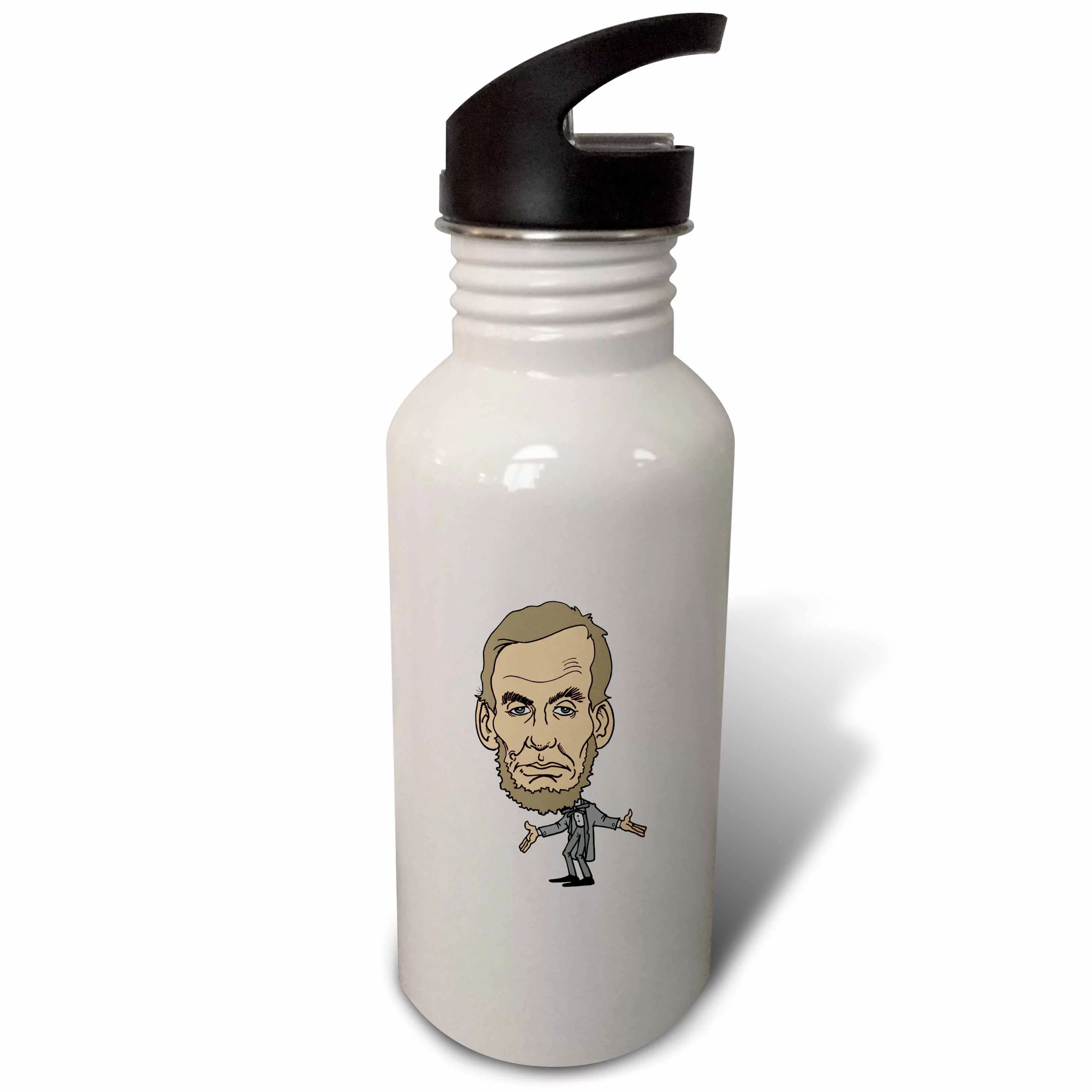 3dRose President Abraham Lincoln , Sports Water Bottle, 21oz