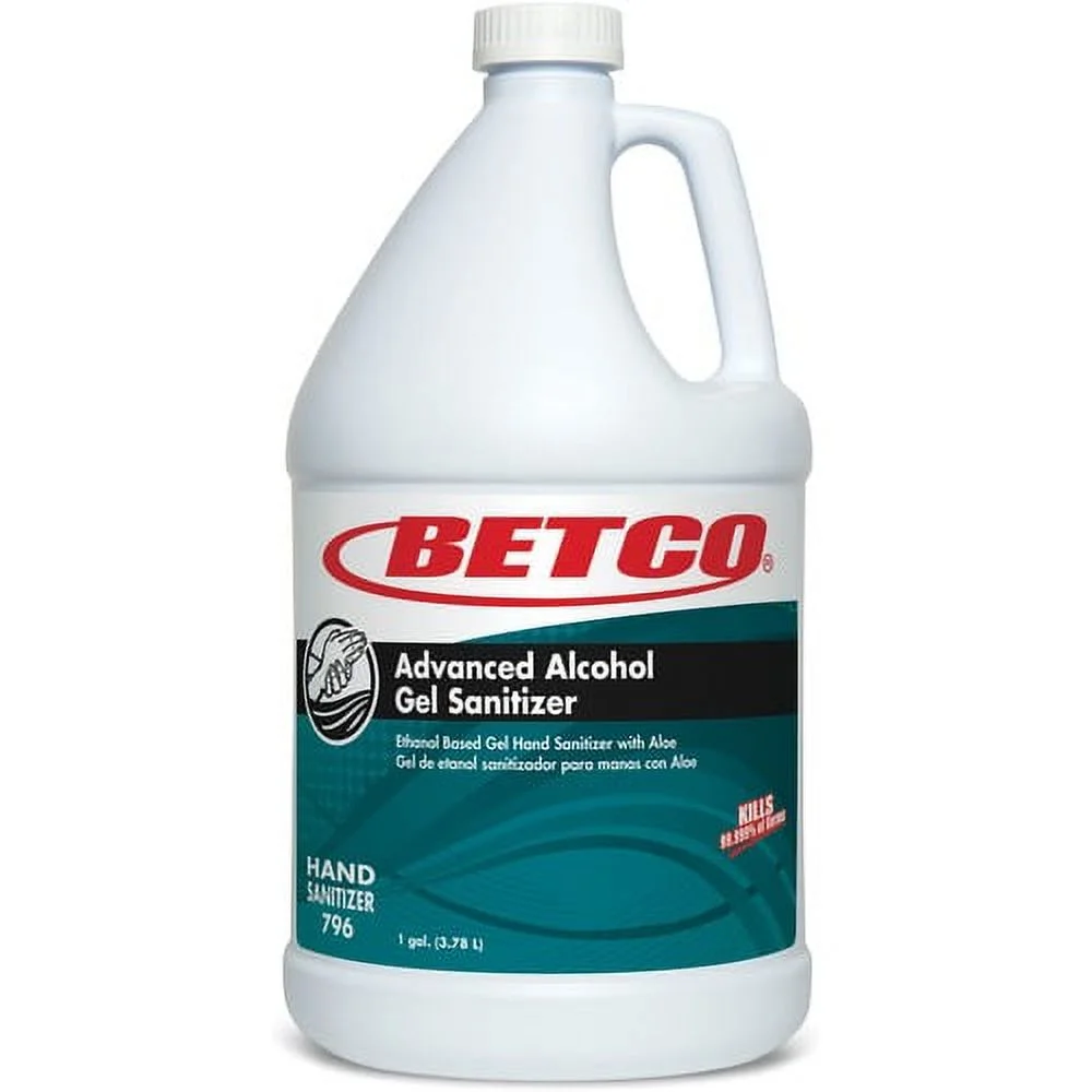 Betco Advanced Alcohol Gel Sanitizer Light Fresh Scent - 1 gal (3.8 L) - Kill Germs - Hand - Clear - Quick Drying, Non-sticky, Moisturizing, pH Neutral - 4 / Carton