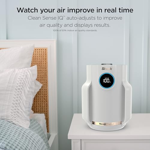 Shark Air Purifiers for Home Large Room with NeverChange Air Filter, 5 Year HEPA Filter, Covers 650 Sq. ft, Odor Neutralizer and Clean Sense Technology, Removes 99.98% of Dust & Allergens, HP152