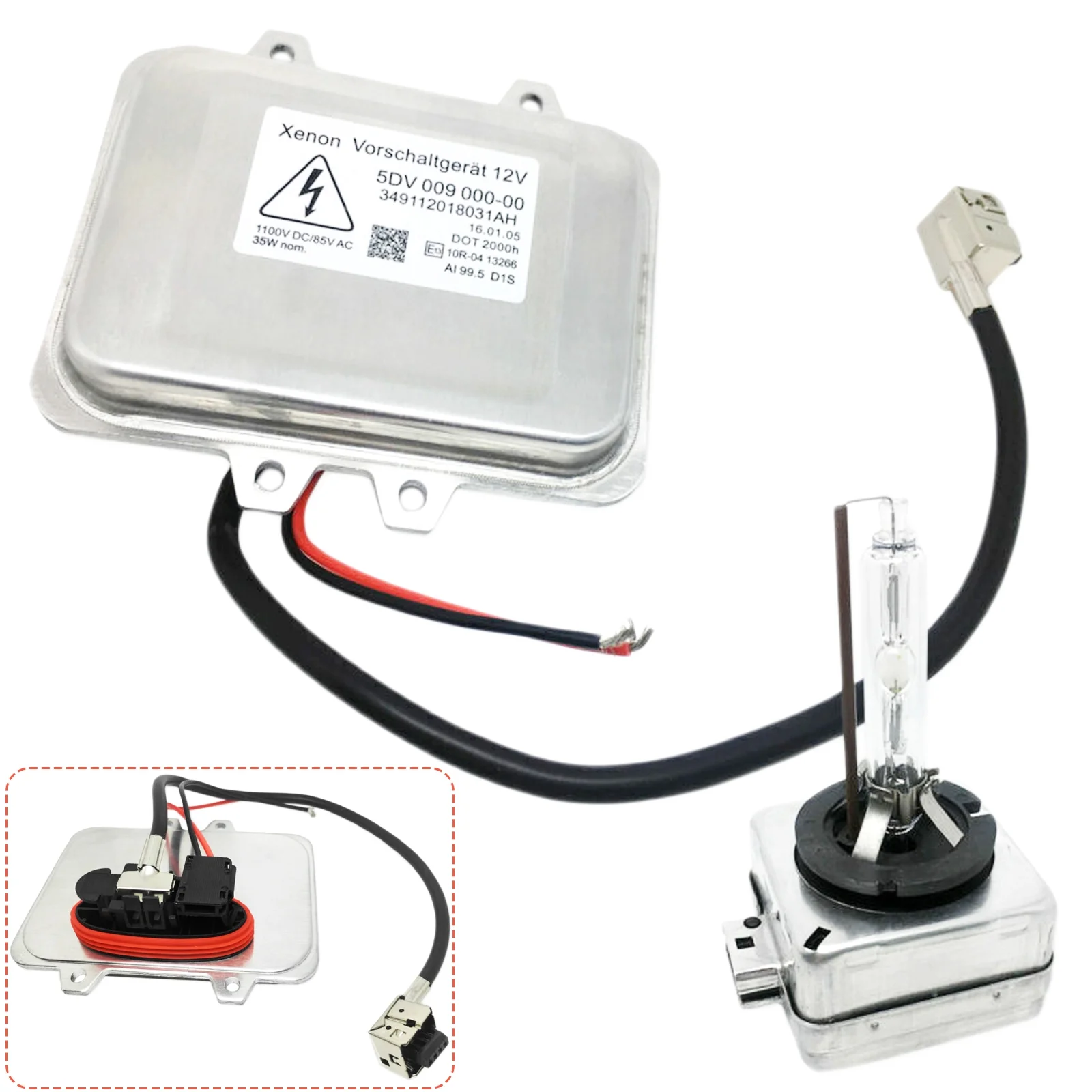 HID Headlight Xenon Ballast & Igniter & D1S Bulb For Cadillac Escalade ESV EXT / Chrysler Town & Country Pacifica / Jaguar XF XKR 15782392 5DV 009 000-00