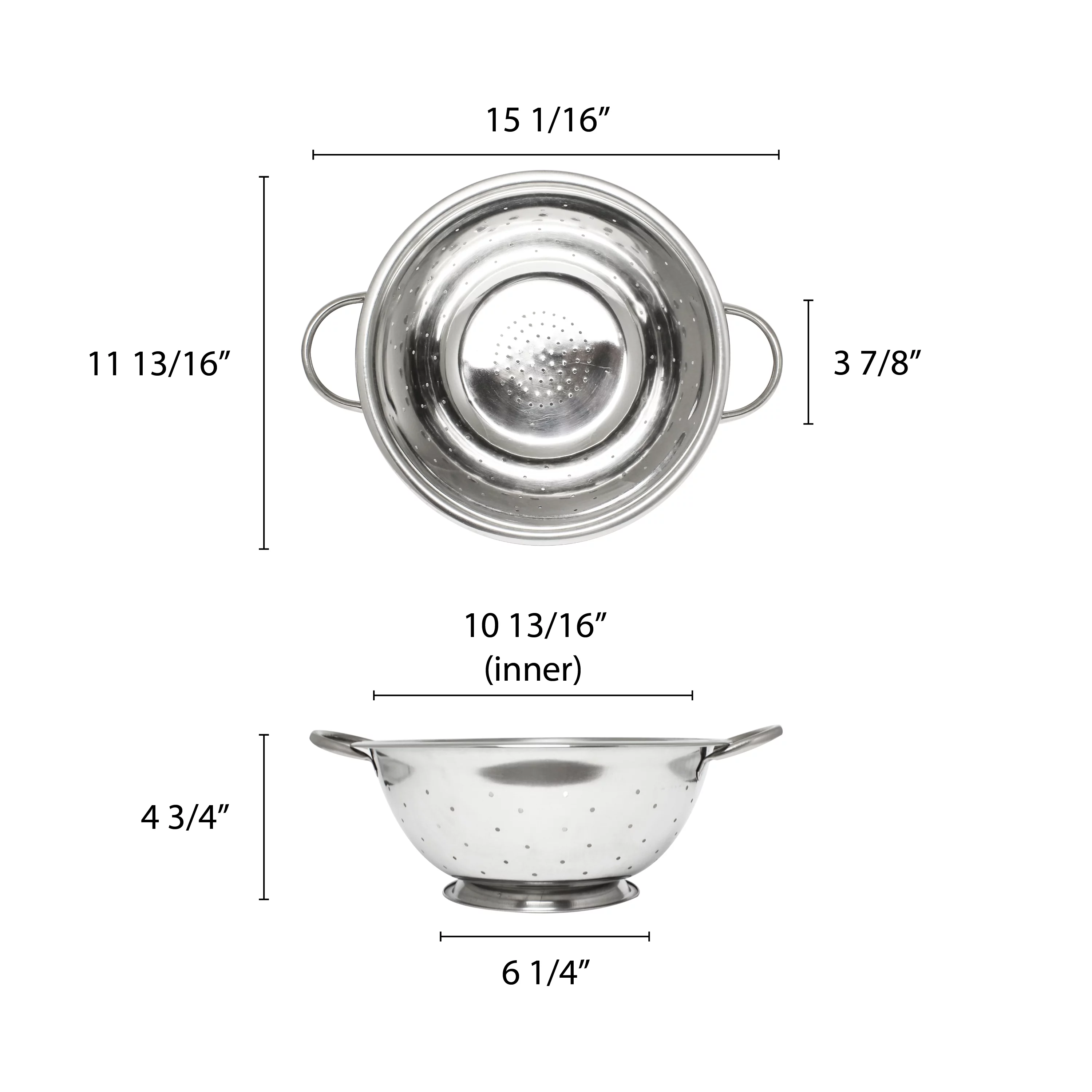 Excellante 5 quart stainless steel colander, comes in each