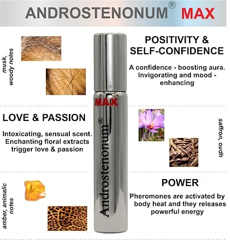 ANDROSTENONUM MAX 100% Pheromone for men 8ml Human Pheromones Ultra Strong for Him Attract Women Hombres Feromonas Formula para Atraer Mujeres