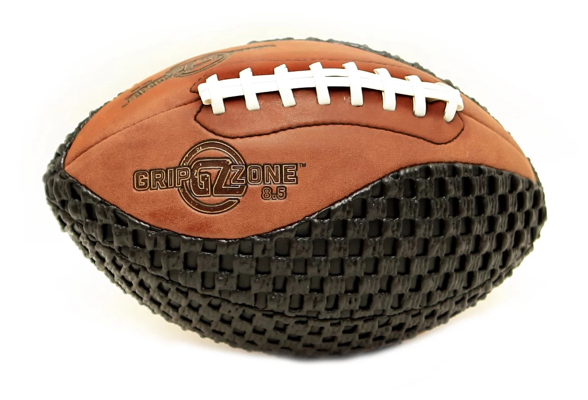 Fun Gripper-Grip Zone Football 8.5" Pee Wee Football, Size 6-9, Composit leather Buckskin/Black, soft mesh, Extra Grip, Kids Football By:Saturnian I P.E Supplier
