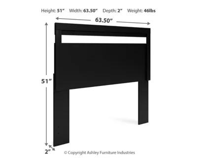 Signature Design by Ashley Casual Finch Queen Panel Headboard  Black
