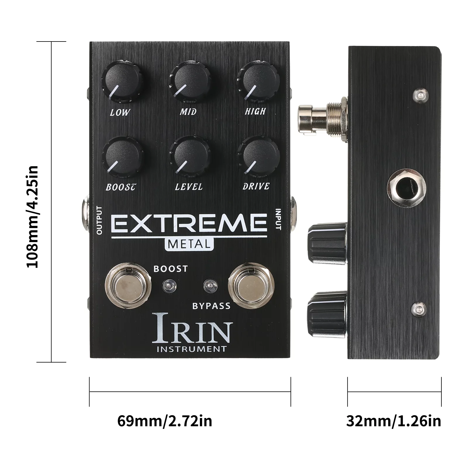 IRIN Distortion Guitar Effect Pedal - Portable Effector with Frequency Boost Control - Perfect for Achieving Extreme Tone on Electric Guitars
