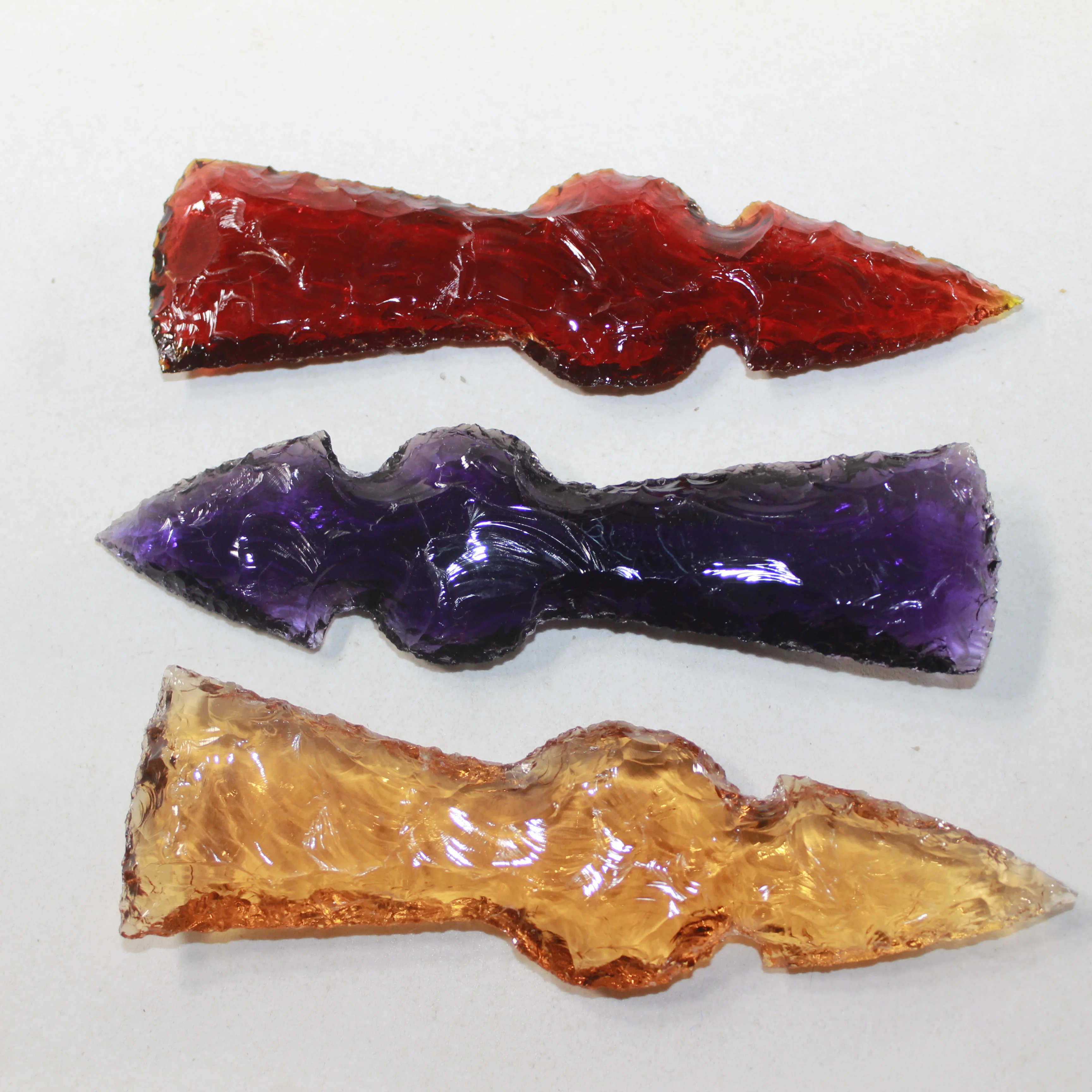 3 Glass Ornamental Tomahawk Heads #6325  Ax Axe Hatchet