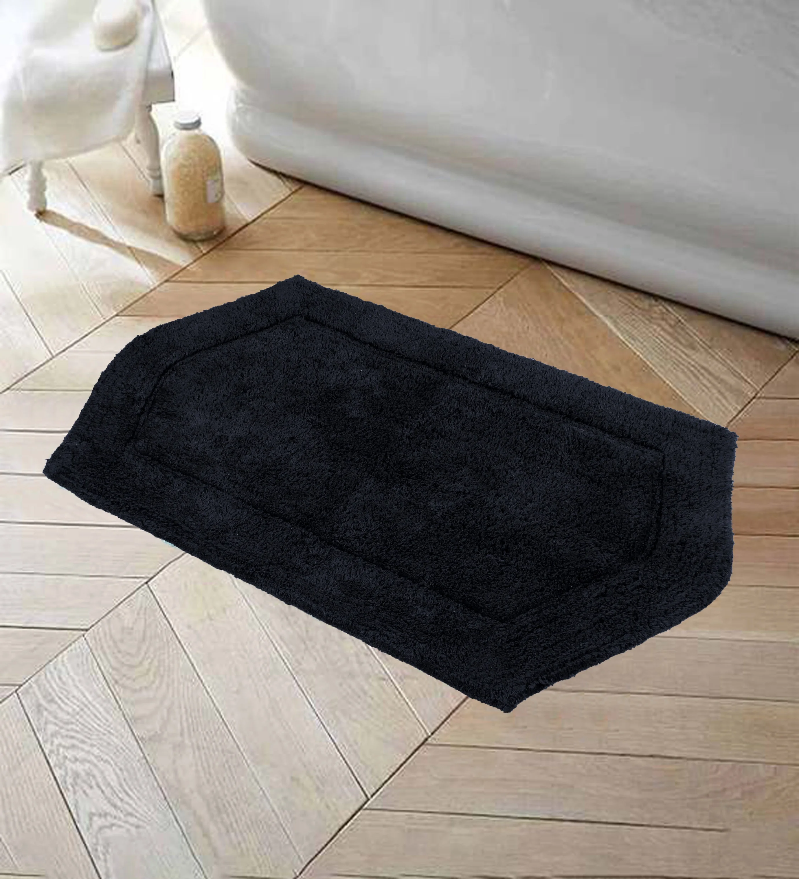 Home Weavers Waterford Collection 100% Cotton Tufted Bath Rug, Extra Soft and Absorbent Bath Rugs, Non-Slip Plush Bath Carpet, Machine Wash, bath rug for Bathroom, 21