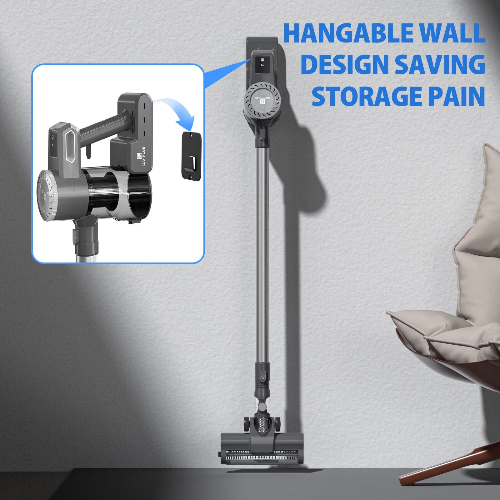 Bowoshen Cordless Stick Vacuum Cleaner, 3-in-1 Lightweight Handheld Vacuum for Hard Floor Carpet Pet Hair, MH-MC632