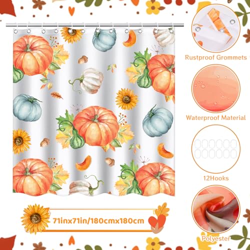 4Pcs Christmas Shower Curtain Set - Merry Christmas Bathroom Set Holiday Shower Curtain with Non-Slip Rugs, Toilet Lid Cover and Bath Mat