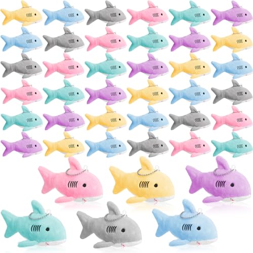 36 Pcs Shark Plush Keychain Mini Stuffed Animal 3.94